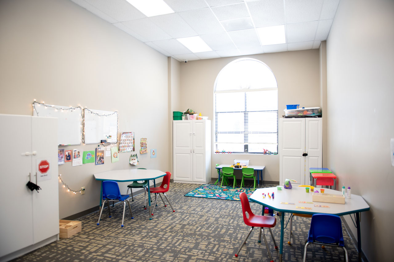 A special needs preschool classroom